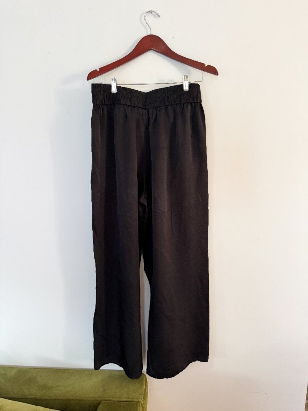Everlane Black Wide Leg Pull-On Pants Women's Large